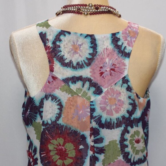 American Rag Abstract Floral Racer Back Tank Layered Top - Picture 6 of 15